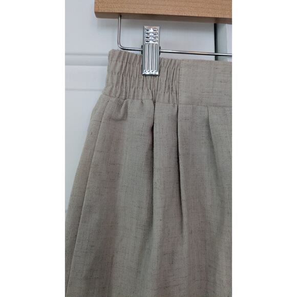 Avon Style Vintage Linen Blend Pleated Pull On Shorts - Picture 3 of 7